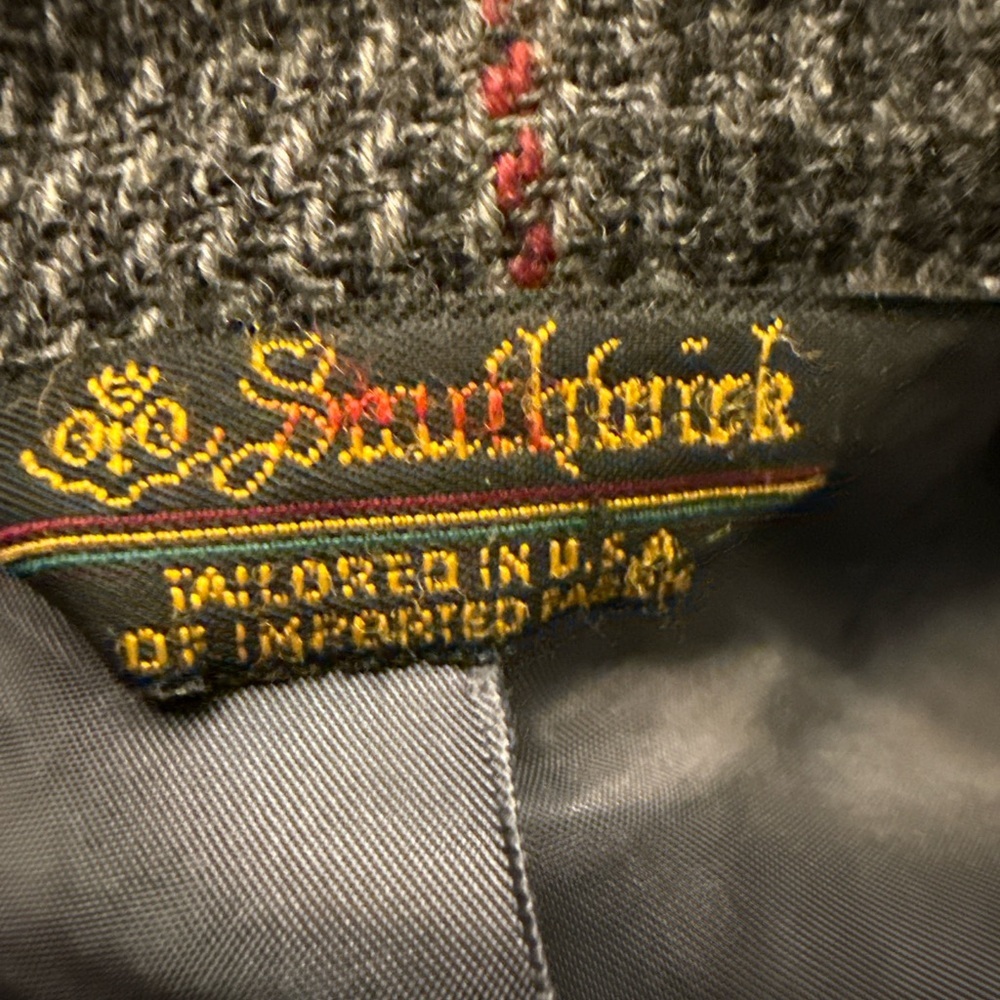 Southwick Wool Blazer 40R Gray Glen Plaid Tweed Sport Coat Union Made USA - Picture 5 of 11